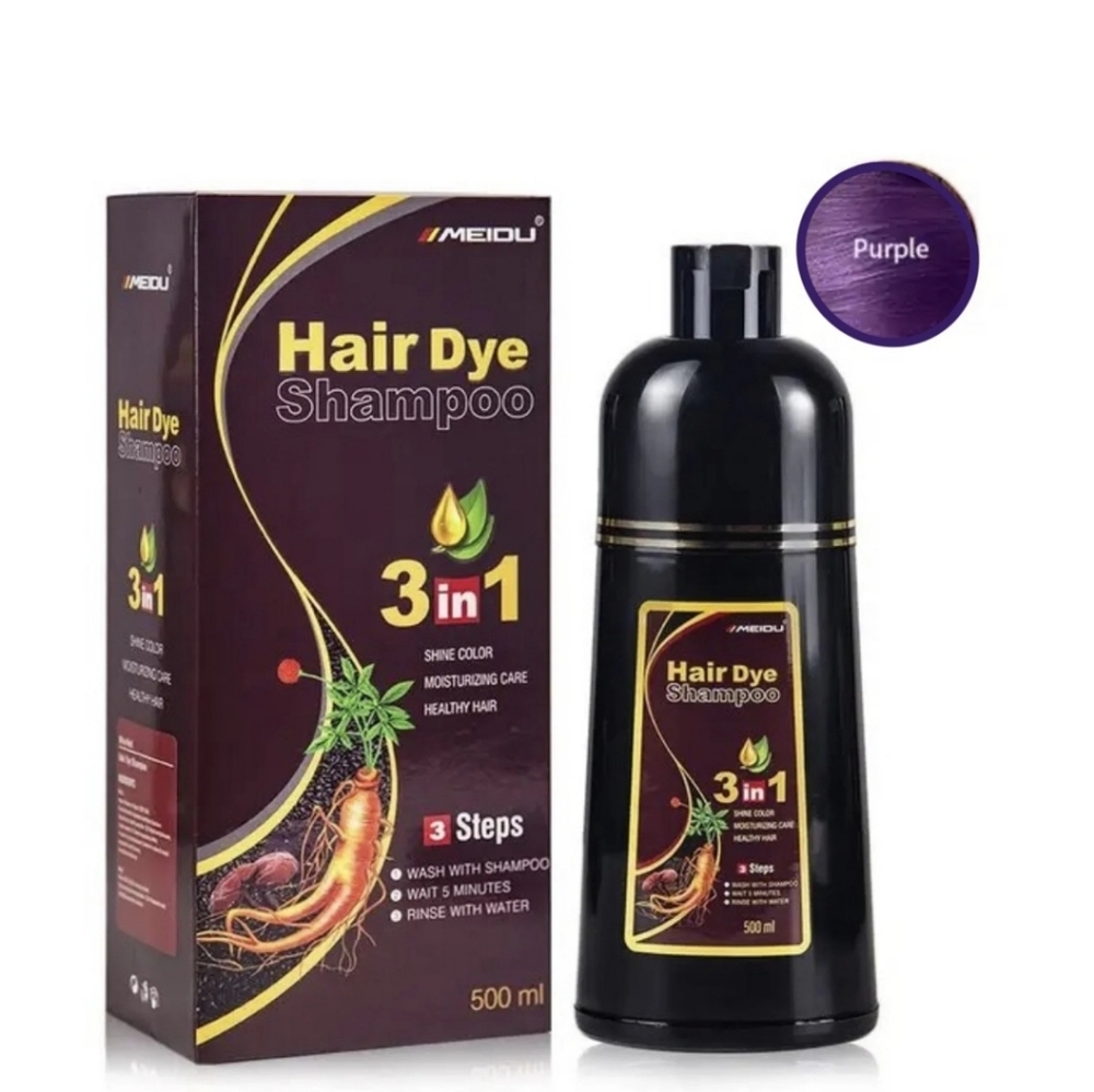 Hair Dye Shampoo 3 in 1 for Women&Men 100% Organic (Purple 🟣) Tinte Shampoo